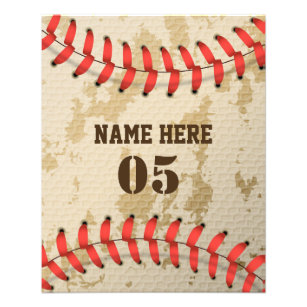 Personalised Vintage Baseball Name Number Retro Flyer