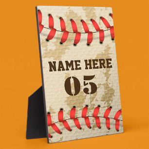 Personalised Vintage Baseball Name Number Retro Plaque