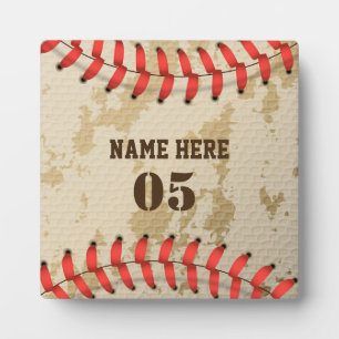 Personalised Vintage Baseball Name Number Retro Plaque