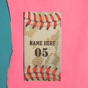 Personalised Vintage Baseball Name Number Retro Rack Card