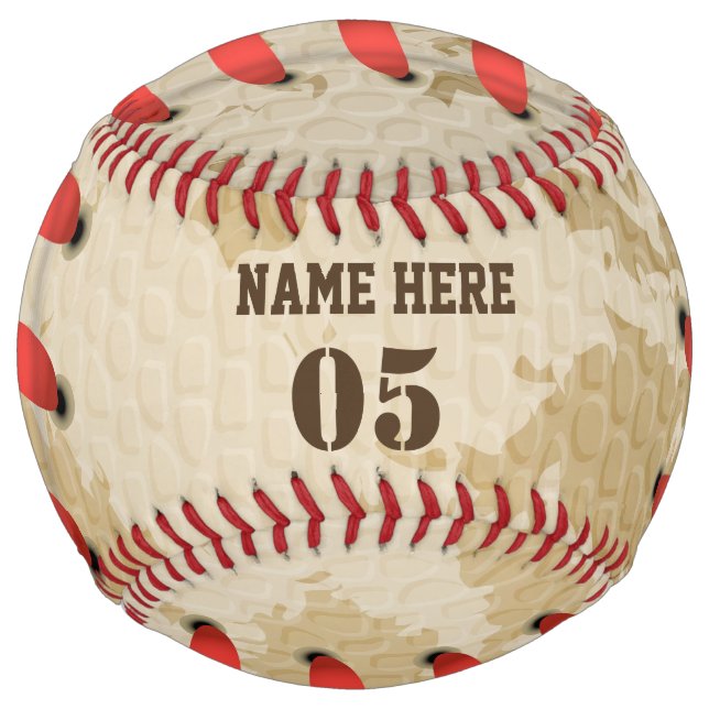 Personalised Vintage Baseball Name Number Retro Softball (Back)
