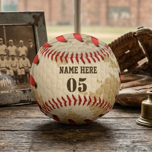 Personalised Vintage Baseball Name Number Retro Softball