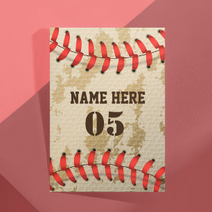Personalised Vintage Baseball Name Number Retro Stationery