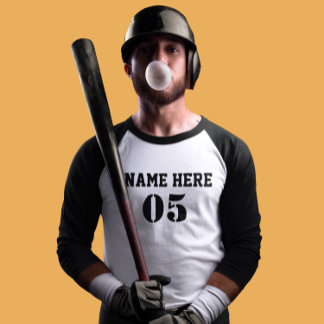 Personalised Vintage Baseball Name Number Retro T-Shirt