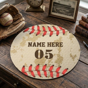 Personalised Vintage Baseball Name Number Retro Tag
