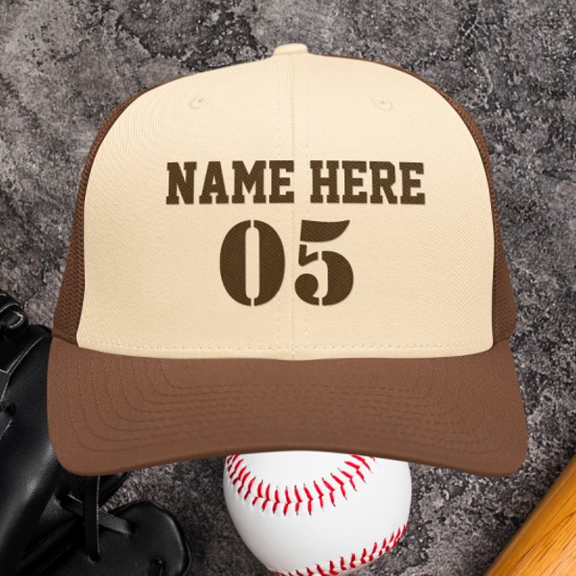 Personalised Vintage Baseball Name Number Retro Trucker Hat (Creator Uploaded)