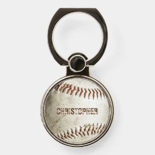 Personalised Vintage Baseball Phone Ring Stand