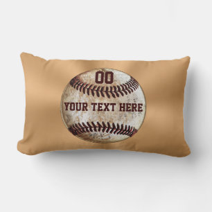 Personalised Vintage Baseball Pillow Lumbar