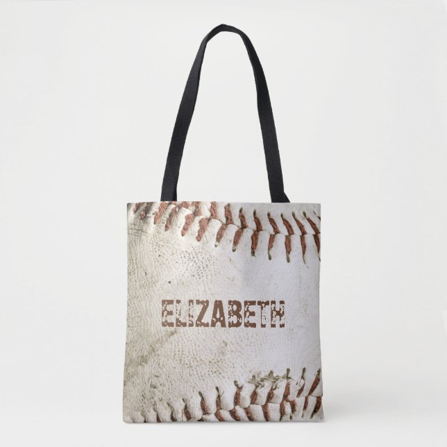 Personalised Vintage Baseball Tote Bag (Front)
