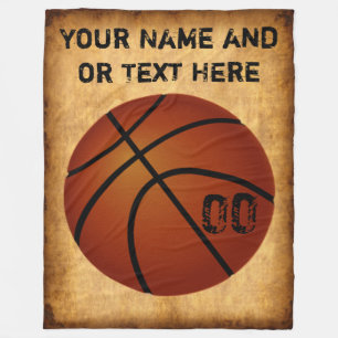 Personalised Vintage Basketball Fleece Blanket