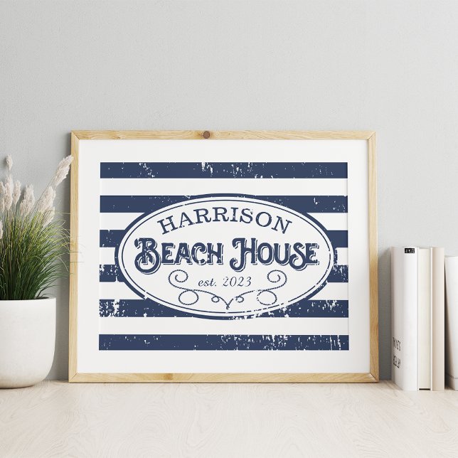 Personalised Vintage Beach House Print (Creator Uploaded)