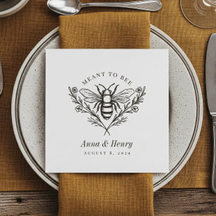 Personalised Vintage Bee Wedding "Meant to Bee" Napkin