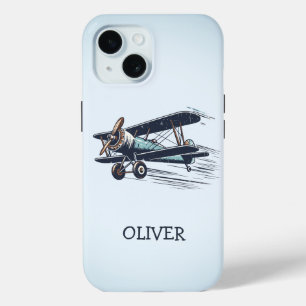  Personalised Vintage Biplane iPhone 15 Case