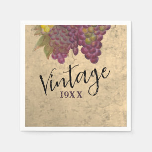 Personalised Vintage Birthday Elegant Wine Theme Napkin
