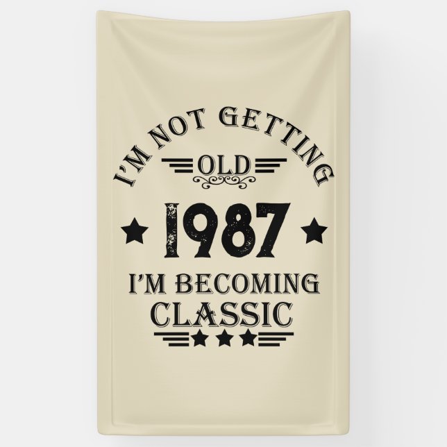 Personalised vintage birthday gift banner (Vertical)