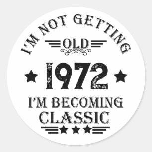 Personalised vintage birthday gift black classic round sticker