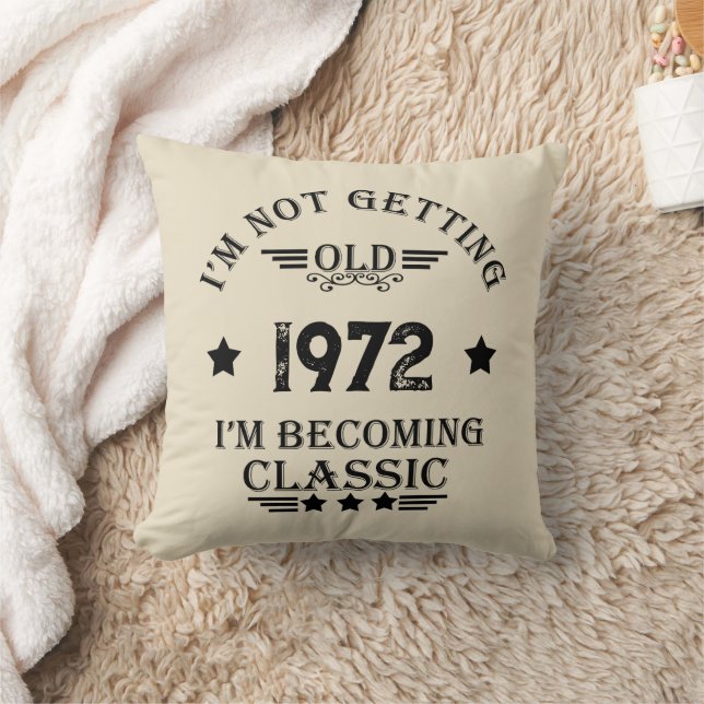Personalised vintage birthday gift black cushion (Blanket)