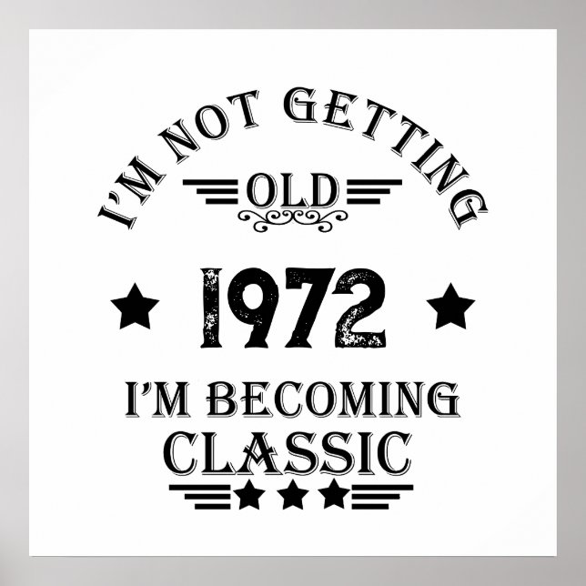 Personalised vintage birthday gift black poster (Front)