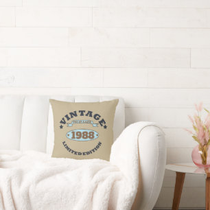 Personalised vintage birthday gift cushion