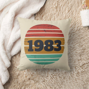 Personalised vintage birthday gift cushion