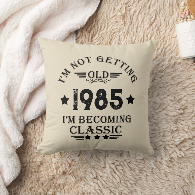 Personalised vintage birthday gift cushion (Blanket)