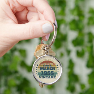 Personalised vintage birthday gift idea key ring