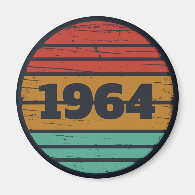 Personalised vintage birthday gift idea magnet (Front)