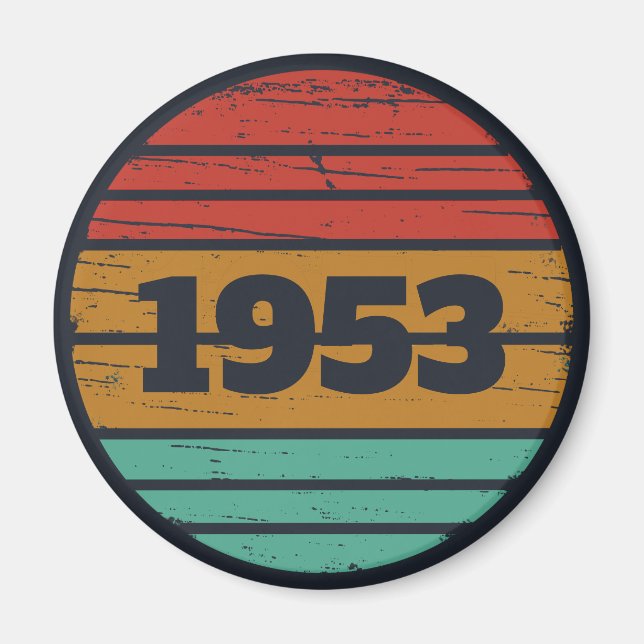 Personalised vintage birthday gift idea magnet (Front)