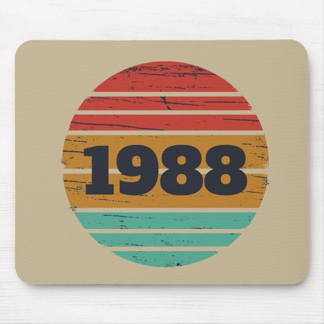 Personalised vintage birthday gift idea mouse pad (Front)