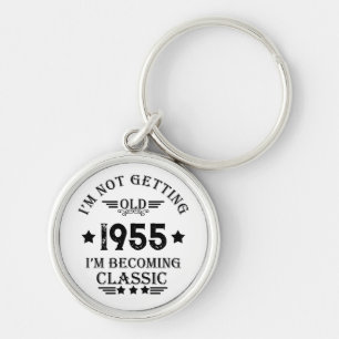 Personalised vintage birthday gift key ring