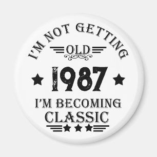 Personalised vintage birthday gift magnet