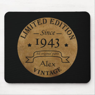 Personalised vintage birthday gift mouse pad
