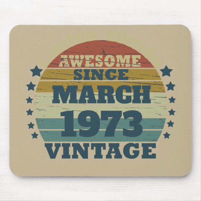Personalised vintage birthday gift mouse pad (Front)