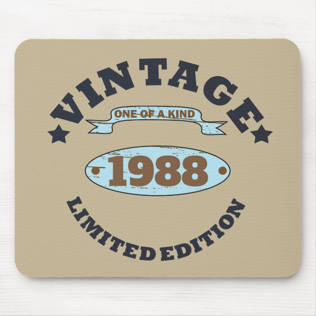 Personalised vintage birthday gift mouse pad (Front)