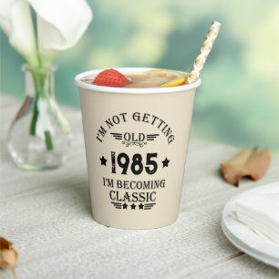 Personalised vintage birthday gift paper cups