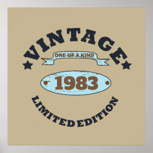 Personalised vintage birthday gift poster