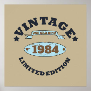 Personalised vintage birthday gift poster
