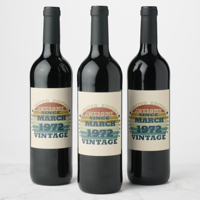 Personalised vintage birthday gift wine label (Bottles)