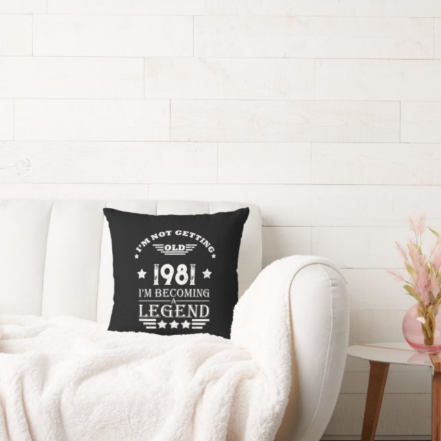 Personalised vintage birthday gifts black white cushion (Couch)