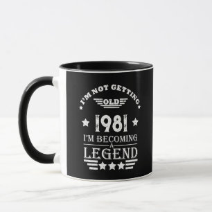 Personalised vintage birthday gifts black white mug