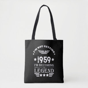Personalised vintage birthday gifts black white tote bag