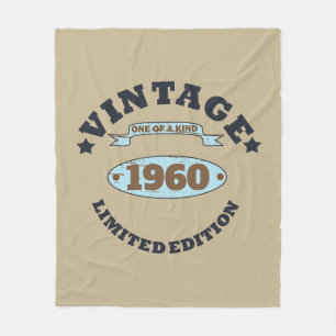 Personalised vintage birthday gifts fleece blanket