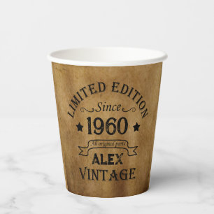 Personalised vintage birthday gifts paper cups