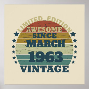 Personalised vintage birthday gifts poster