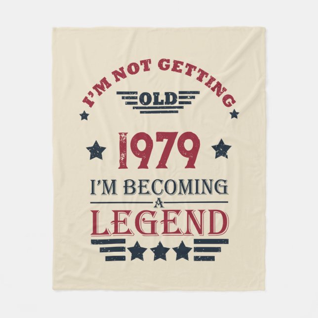 Personalised vintage birthday gifts red fleece blanket (Front)