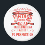 Personalised vintage birthday gifts red magnet<br><div class="desc">You can add some originality with this limited edition, premium quality, and original, classy, retro, and vintage-looking birthday graphic design with a cool typography font. This is a great gift idea for men, women, husbands, wives, girlfriends, and boyfriends who will love this one-of-a-kind piece of art. The best unique and...</div>