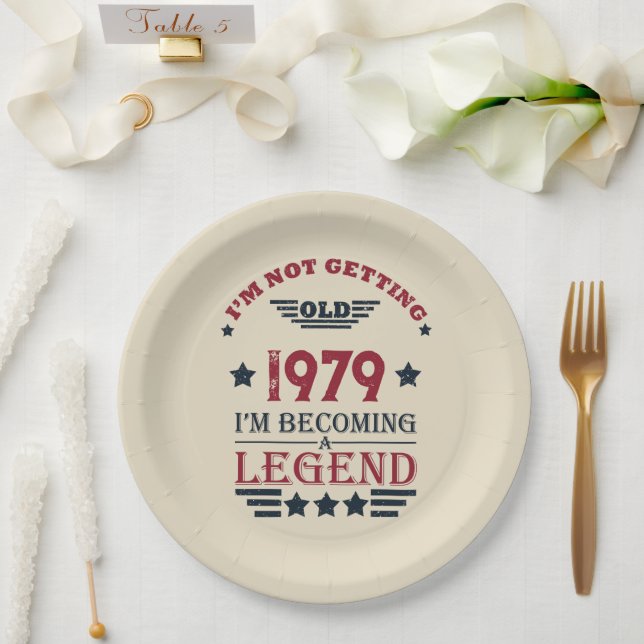 Personalised vintage birthday gifts red paper plate (Wedding)