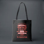 Personalised vintage birthday gifts red tote bag<br><div class="desc">You can add some originality with this limited edition, premium quality, and original, classy, retro, and vintage-looking birthday graphic design with a cool typography font. This is a great gift idea for men, women, husbands, wives, girlfriends, and boyfriends who will love this one-of-a-kind piece of art. Unique and funny holiday...</div>