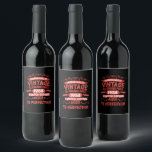 Personalised vintage birthday gifts red wine label<br><div class="desc">You can add some originality with this limited edition, premium quality, and original, classy, retro, and vintage-looking birthday graphic design with a cool typography font. This is a great gift idea for men, women, husbands, wives, girlfriends, and boyfriends who will love this one-of-a-kind piece of art. The best unique and...</div>