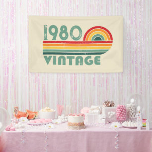 Personalised vintage birthday party banner